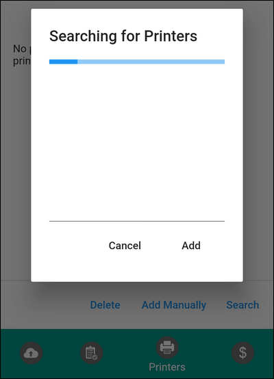 searching for printers